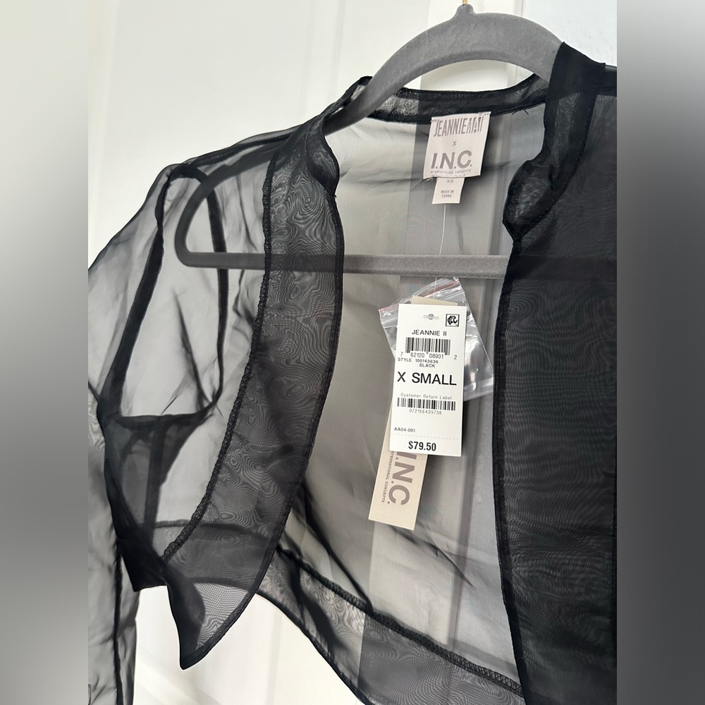 Jeannie Mai x I.N.C. Black Sheer Cardigan